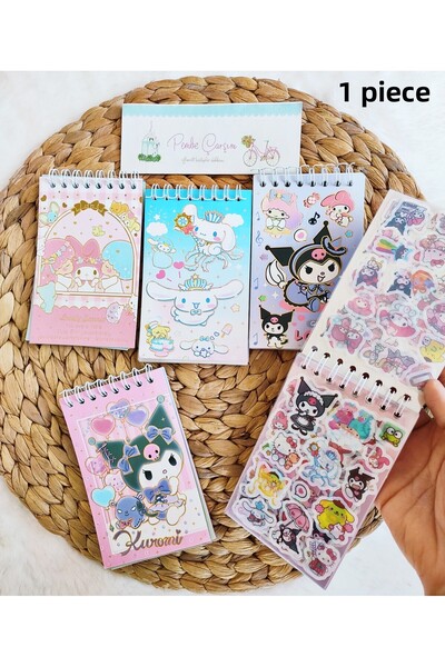 Pembe Çarşı Mini caiet cu autocolante Sanrio 1 bucată Kuromi, My Melody, Cinnamoroll