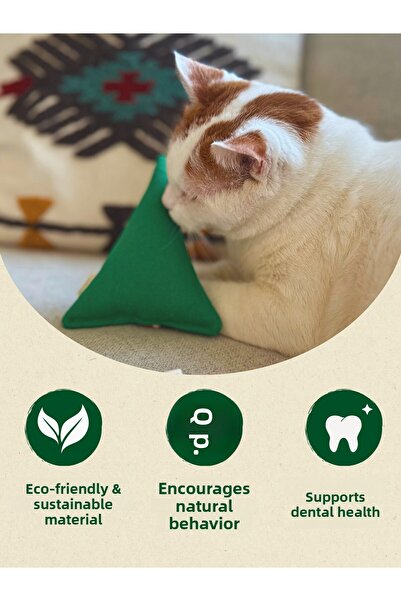 Pet And Planet Cotton and Nature-Friendly Cat Toy Pine Tree - with Cat Mint and Rattle