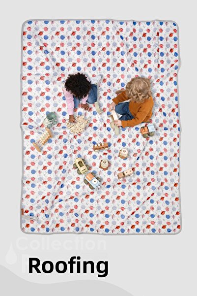 HAMUR Proof Liquid Proof 140X200 cm Baby Kids Play Event Activity Nutrition Cover Planet