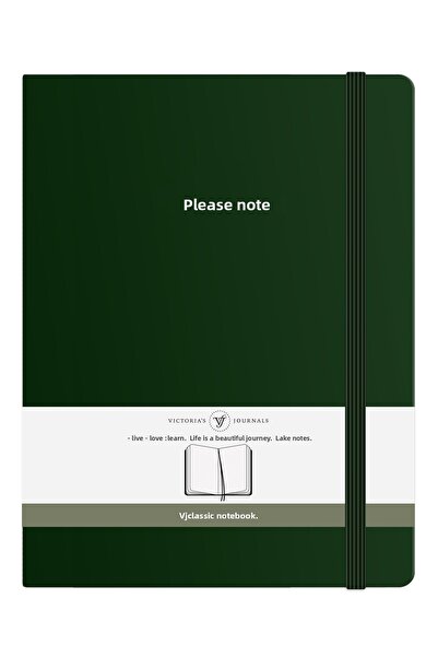 Victoria's Journals Nota Bene Класически тефтер с твърди корици, 19x25 см, ли...