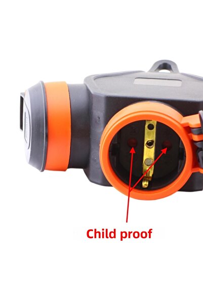 Badem10 مقبس IP54 مكون من 3 قطع - قابس لاسلكي مؤرض ومقاوم للأطفال أحادي الطور