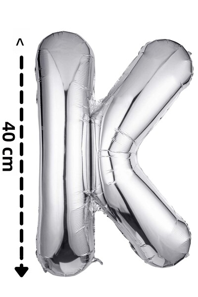 ELGALA بالون فويل حرف K بالون هيليوم 40 سم لون فضي