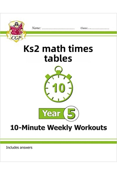 Coordination Group Publications Ltd CGP جدول الضرب لمادة الرياضيات للصف الثاني الابتدائي تمارين أسبوعية لمدة 10 دقائق للصف الخامس