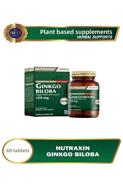 Nutraxin Herbal Ginkgo Biloba 60 Tablets Without Synthetic Colorings, Flavori...