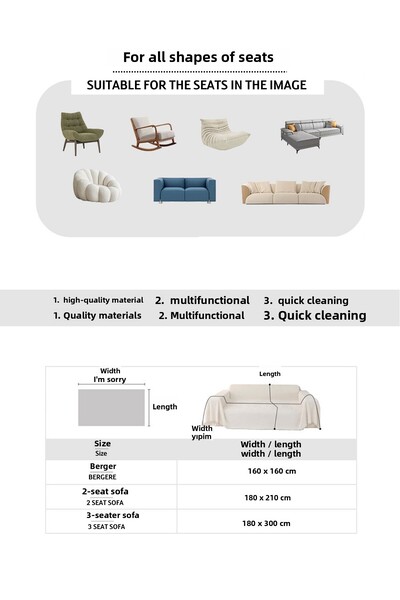 LADYNİL NATURAL ARMCHAIR SOFA COVER SINGLE SOFA ANTHRACITE 160x160