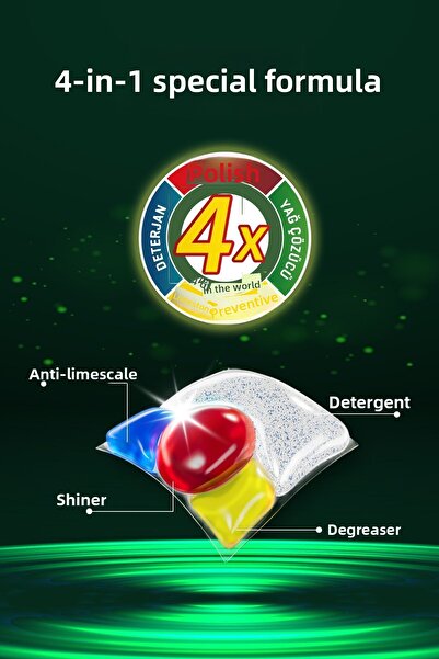 TEMS 4 Effect Dishwasher Capsules Detergent 72 Pack (2X 36 Pack)