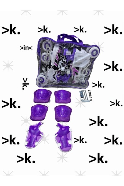 CANSPORT Adjustable (2+2) Metal Body Silicone Wheels Lighted Children's Skating and Protection Set