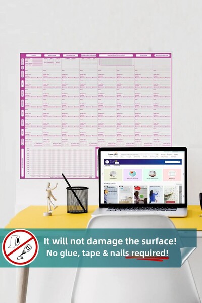 Pi Papers Yks, Tyt, Lgs, Kpss, Ales Planificator de pregătire pentru examene, Tablă de scris din hârtie inteligentă fără adeziv