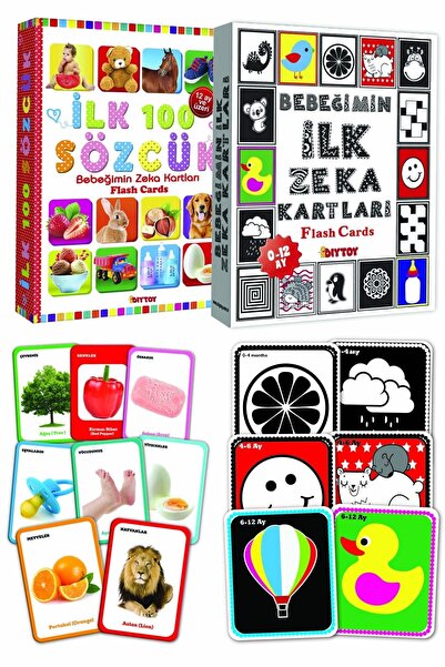 Diytoy بطاقات الذكاء الأولى لطفلي - مجموعة تعليمية مكونة من 100 كلمة مكونة من...