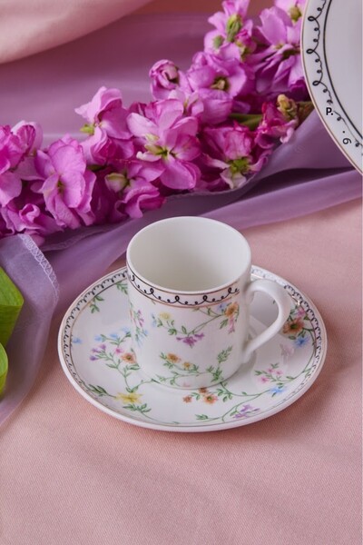 Karaca Φλιτζάνι καφέ και πιατάκι Minton 90 ml