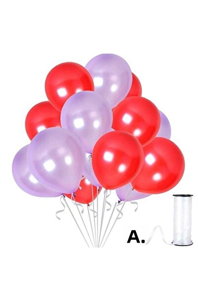 Generic Brand Lilac-red Metallic Balloon 100 Pieces + 5mt Balloon Chain