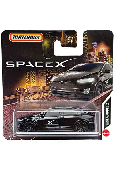 HOT WHEELS علبة الثقاب - طراز تسلا X - أسود (1/64) SpaceX
