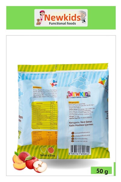 Good Food New Kid Organic Apple Juice Vitamin and Mineral Supply Baby, Child Snack - Peach 50 g