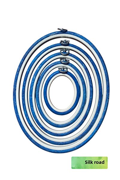 Nurge بكرة لوحة بيضاوية بلاستيكية باللون الأزرق - مجموعة بكرة تطريز مكونة من 5 قطع