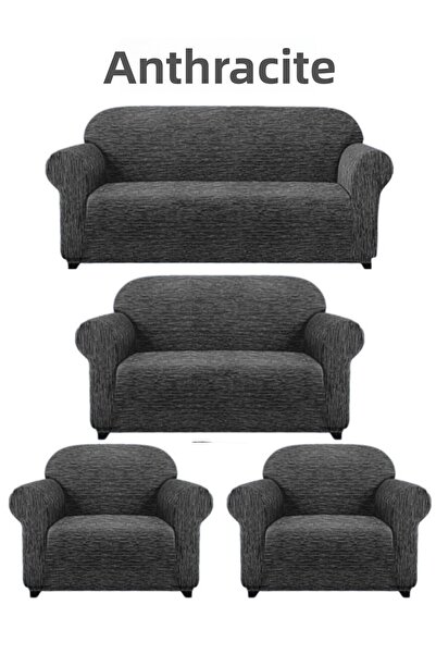 FurkanTicaret 3+2+1+1Husă de canapea Woven Jacquard. cu cauciuc, flexibil, sc...