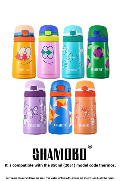 Shamobo Economical Replacement Lid and Pipette Set for 350ml Children Stainless Steel Thermos
