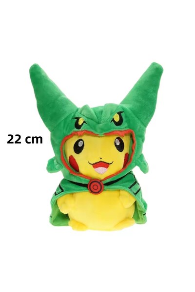 NB market لعبة بوكيمون بيكاتشو من القطيفة مقاس 25 سم مع زي رايكوزا مع بوكيمون جو