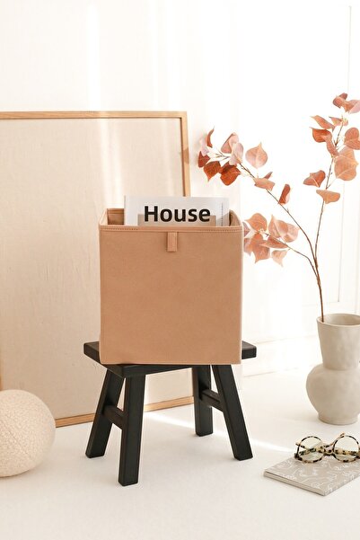 REKHOME Beige Cabinet Laundry Toy Organizer Folding Storage Box Organizer 28x28x28