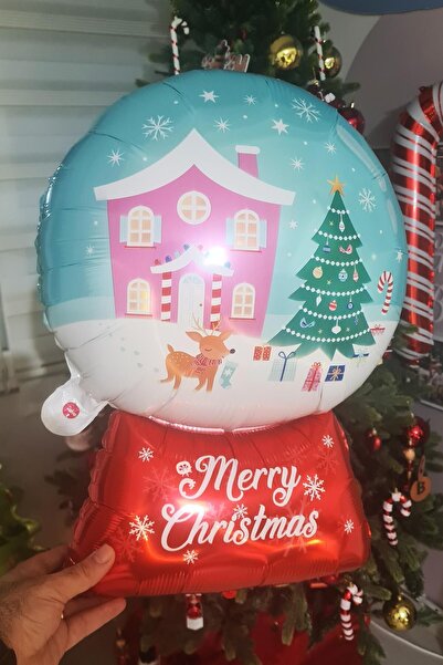 PEKSHOP بالون على شكل كرة ثلجية لعيد الميلاد المجيد من رقائق الفويل لتزيين عي...
