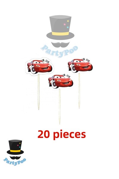 PartyPoo 20 قطعة مسواك تحت عنوان السيارات