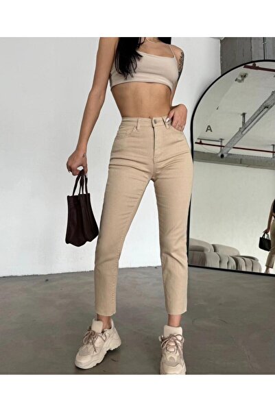 Asia ΑΣΙΑΤΙΚΟ ΚΟΜΜΕΝΟ ΠΟΔΙ ΨΗΛΟΜΕΣΟ BOYFIT JEAN