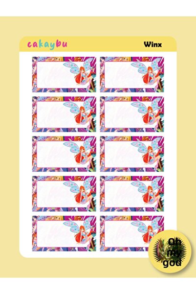 cakaybu Autocolant pentru caiet de școală Winx, dimensiune A4, 1 foaie