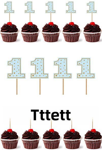 Yusuf Dirik YD Party Supplies أعواد أسنان على شكل كب كيك باللون الأزرق مع نجم...