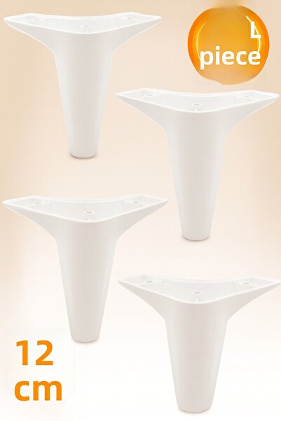 Badem10 Aspen Furniture Καναπές Πολυθρόνα Μονάδα τηλεόρασης Βάση Καναπέ-Κρεβάτι Πόδι Κρεβάτι Πόδια 12 cm Λευκό πόδι (4 ΤΕΜ)