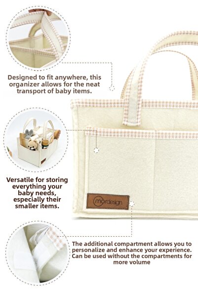 mordesign Multi-Purpose Thick Felt Mother Baby Care Bag, In-Cabinet Organizer, Scotch Series