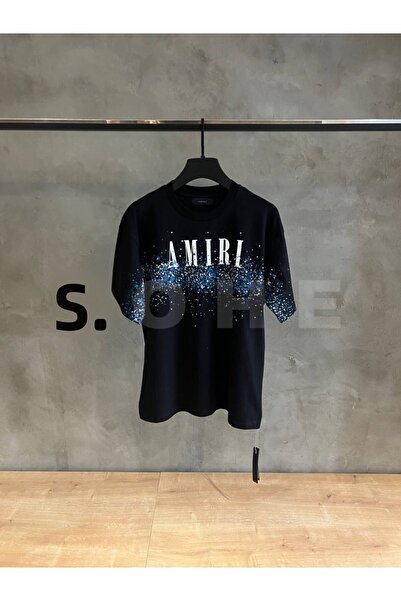 Amiri تي شيرت رسام بشعار كريستال أسود