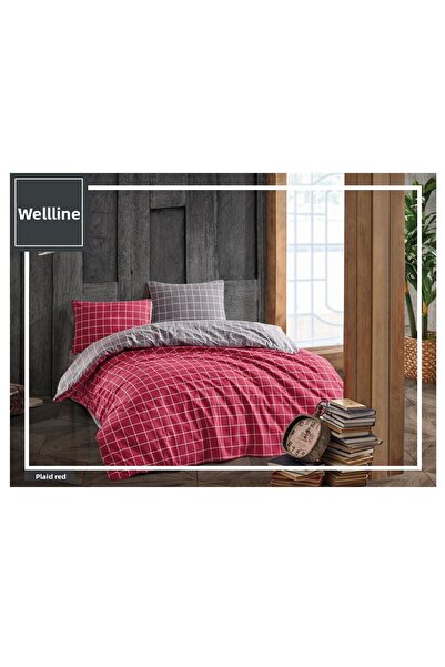 Komfort Home طقم غطاء لحاف مزدوج من Ranforce / أحمر منقوش