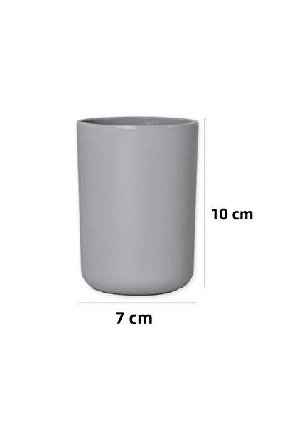 Saban Set of 2 Gray, Toothbrush Holder and Liquid Soap Dispenser - Brazilian Model