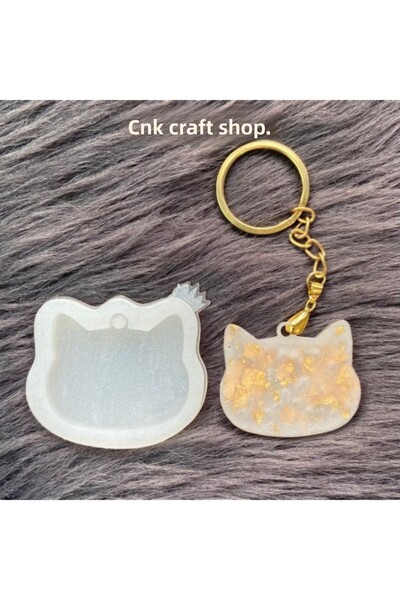 cnk craft shop Epoxy Resin Pendant Imprint Keychain Cat Silicone Mold, Soy Ca...