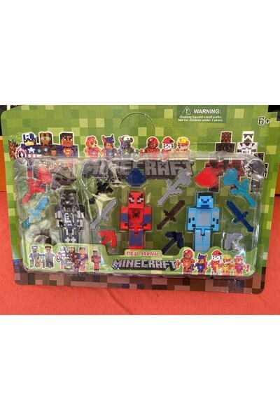 u-toys مجموعة ألعاب بناء ماين كرافت مكونة من 3 قطع