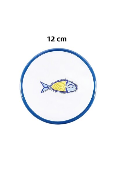 Anason İşleri Fish Tale and Flying Fish Enamel Plate Set of 2
