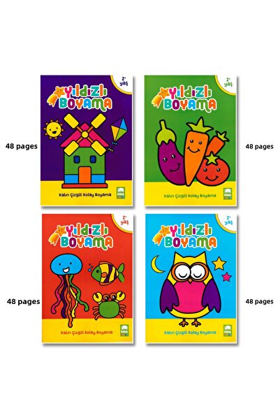 Ema Yayınları Coloring Set for Ages 2 and up / Thick Lines / Fun 4-Piece Pain...
