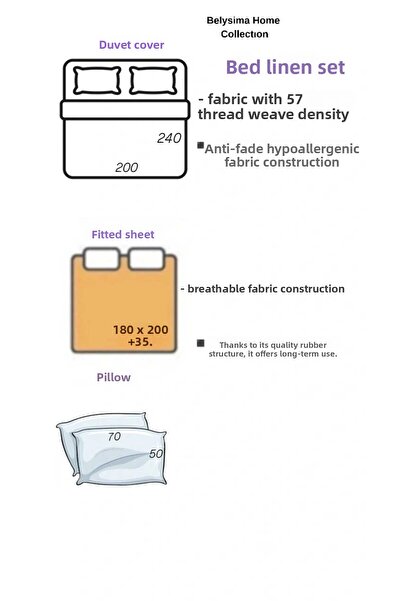 SENLİFE Set cuvertură dublu elastică din bumbac Belysima