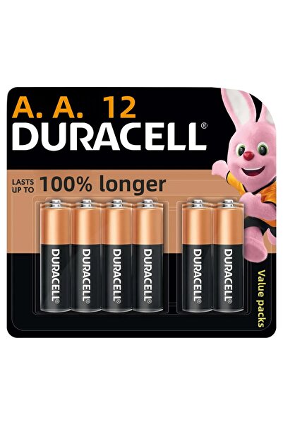 Duracell Type AA Alkaline Batteries, pack of 12