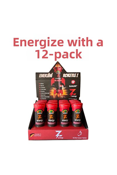 Sunlife 12 Pack Z Energy - Caffeine, Energy, Taurin and Vitamin Food Supplement