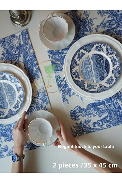 Perdeplus French Style Decorative American Service, 35 X 45 Cm, 2 Pieces