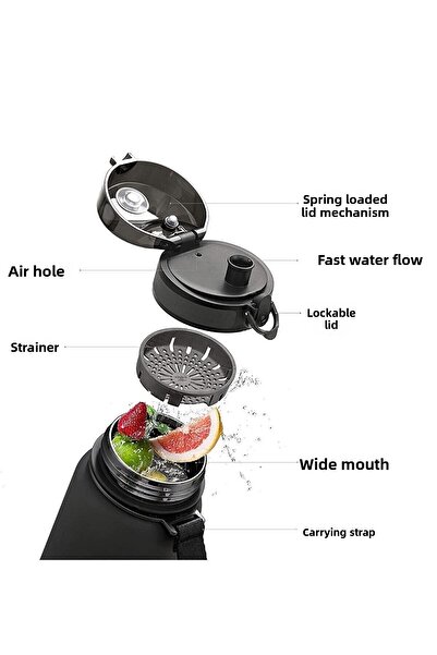 Shop-set 2 Pieces * 350ml Tritan Motivational Water Bottle Double Color (green-pink)