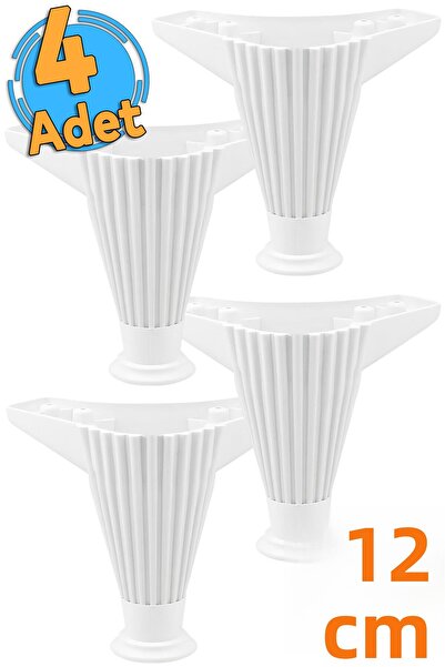 Badem10 Mobila Canapea Fotoliu Unitate Puf Picioare 12 Cm Picioare Baza Albe 4 Bucati