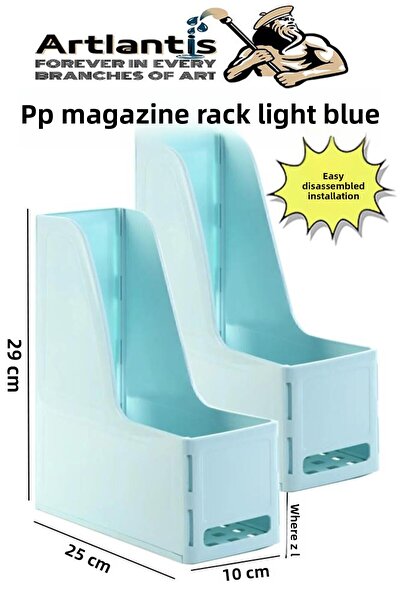Artlantis Light Blue Magazine Holder Disassembled Plastic 2 Pcs Plastic Box F...