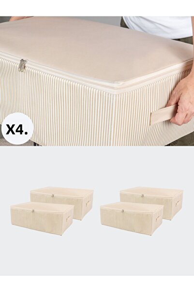 NACAREV طقم لحاف ووسادة تحت القاعدة منقوشة بخط كريمي كبير الحجم 4 قطع مقاس 60...