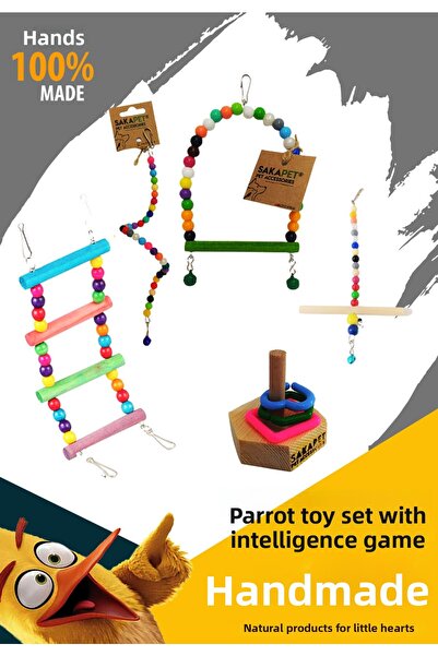 SAKAPET Bird Toy Set with Five Intelligence Games
