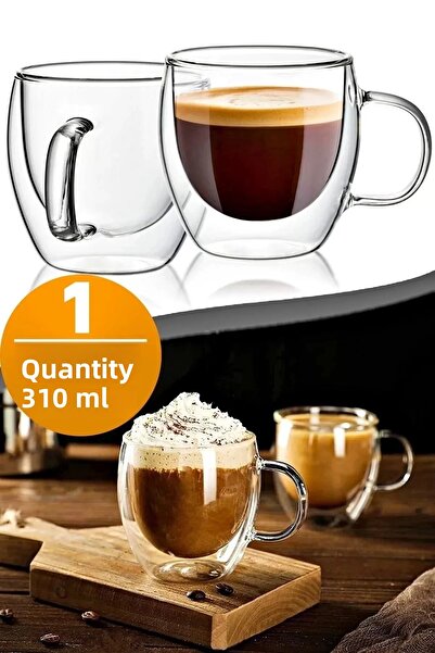 Berdina Home كوب شاي بوروسيليكات مزدوج الجدار بسعة 310 مل مع مقبض - كوب قهوة ...