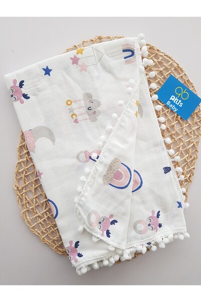 artıbebe بطانية غطاء موسلين مزدوجة الطبقات غائمة |   قماش موسلين قطن 100% |  ...