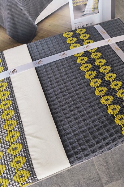 Sevim Tivoli Double Pool Pique Set - Dowry and Gift - Valerie-Anthracite