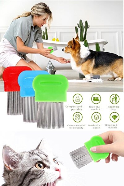 vanilinkitchen 4 Pieces Long Metal Cat Dog Flea and Flea Comb Original Produc...