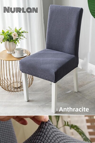 nurlan Κάλυμμα και κάλυμμα καρέκλας Anthracite Lycra - 1 ΤΕΜ
